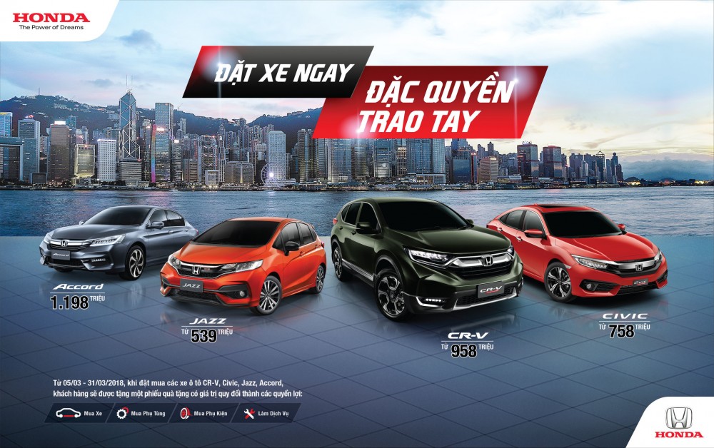 Honda Việt Nam chính thức công bố Giá bán lẻ đề xuất các mẫu ôtô nhập khẩu  nguyên chiếc từ Thái Lan và triển khai Chương trình khuyến mãi đặc biệt “Đặt